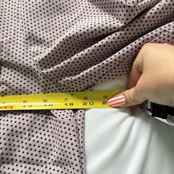 Notations Womens Size Medium Blouse 3/4 Sleeve Pink Polka Dots Button Up V Neck - Picture 5 of 10